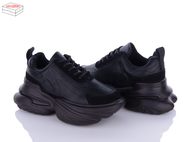 Кроссовки Ailaifa (36-41) 8201 all black (деми)