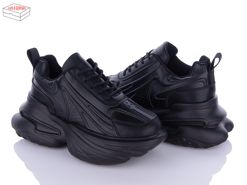 Кроссовки Ailaifa (36-41) 8207 all black (деми)