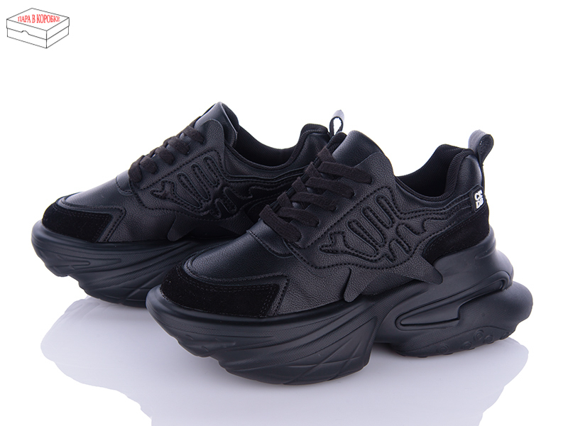Кроссовки Ailaifa (36-41) 8209 all black (деми)