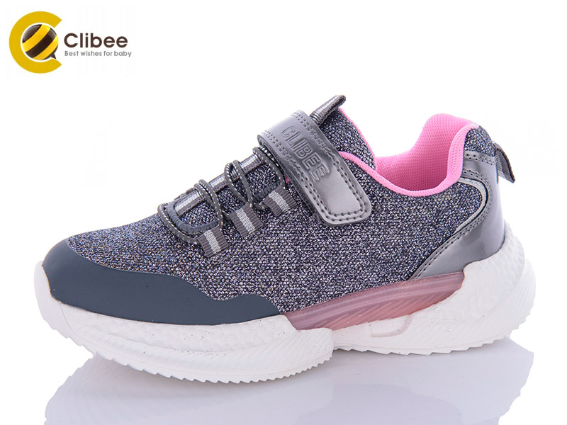 Кроссовки Clibee-Apawwa (32-37) EC252 grey-pink (деми)