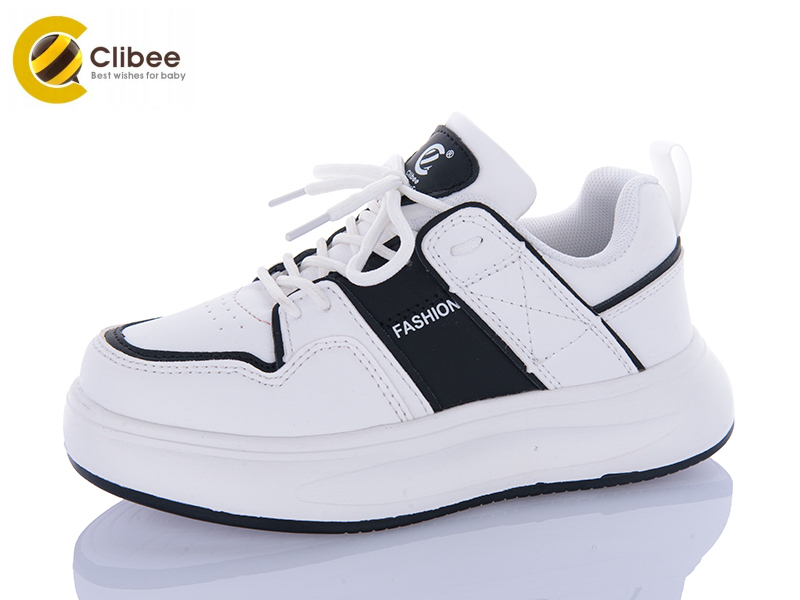 Кроссовки Clibee-Apawwa (32-37) LC982 white-black (деми)