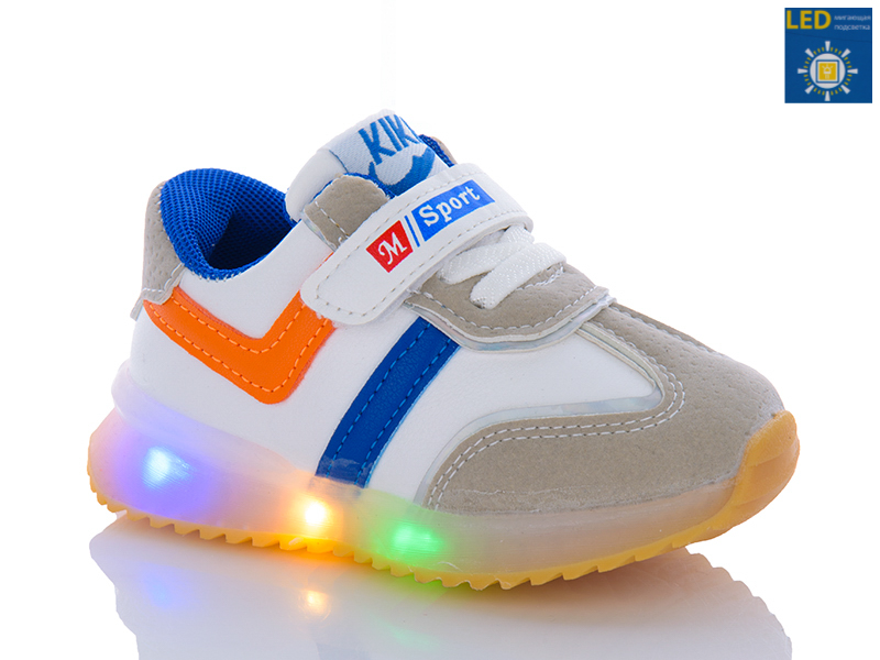 Кроссовки Леопард (22-26) A523 blue LED (деми)