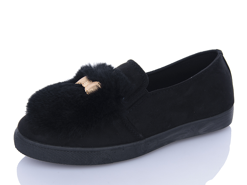 Слипоны Чоловіче Взуття+ (36-41) 4177 black (деми)