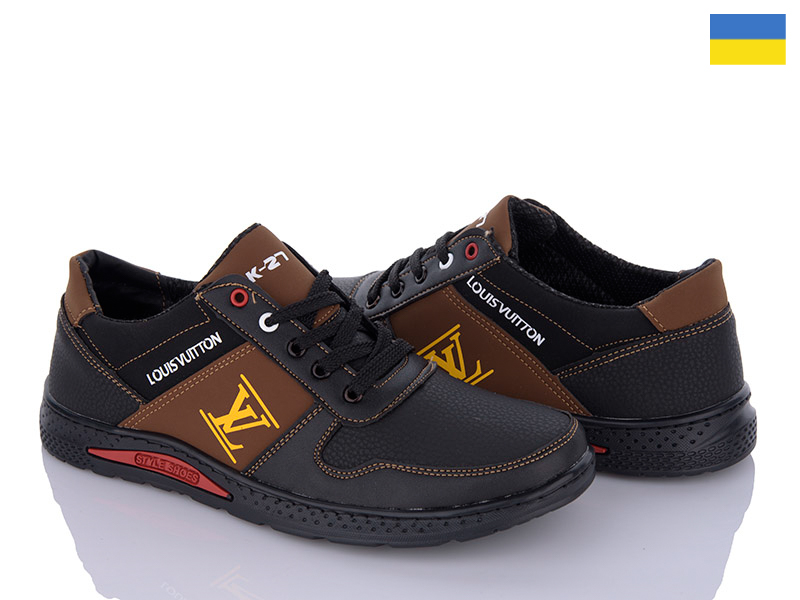 Кроссовки Paolla (40-45) KP27LV чорний-рудий (деми)