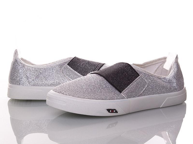 Слипоны DeMur (36-40) 2850-1 гумка срібний (деми)