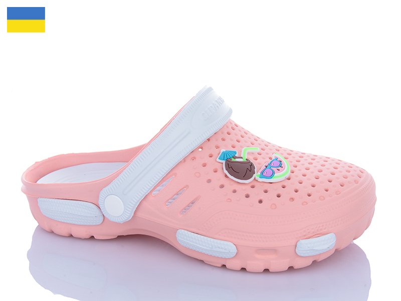 Кроксы Inblu (36-40) CD48 персик-білий (лето)