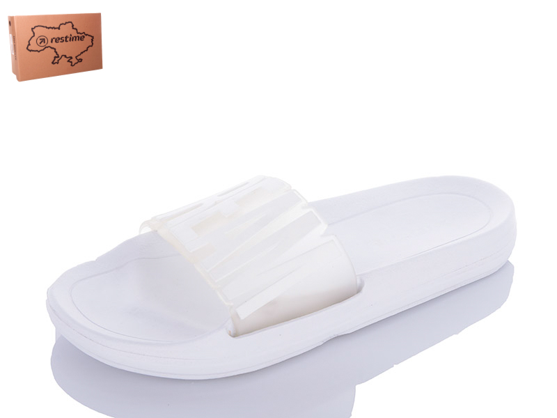 Шлепанцы Restime (36-41) FWL22333 white (лето)
