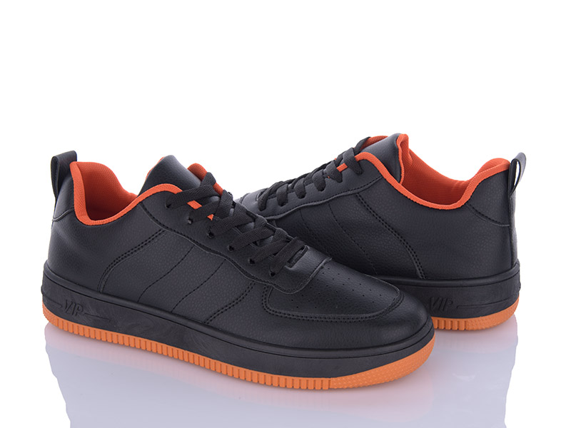 Кроссовки OkShoes (41-45) 101-1 black-orange (деми)