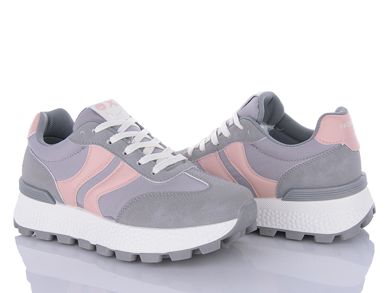 Кроссовки OkShoes (37-41) J6105-2 grey (деми)