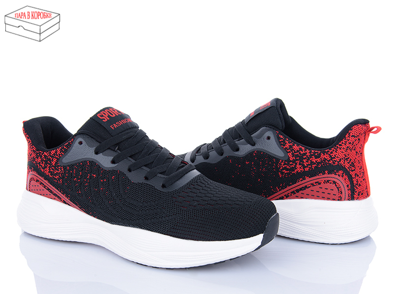 Кроссовки Laguna (40-45) A2388 black-red (деми)