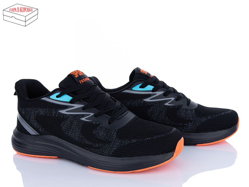 Кроссовки Laguna (40-45) A807 black-orange (деми)