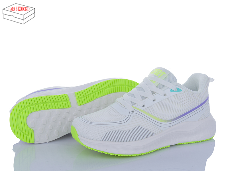 Кроссовки Laguna (36-41) B010 white-green (деми)