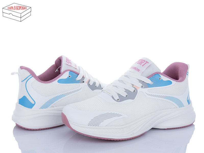 Кроссовки Laguna (36-41) B229 white-taro pink (деми)