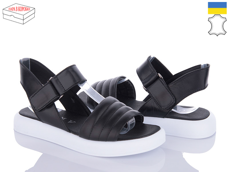 Босоножки Arto (36-40) 416 черный-кожа (лето)