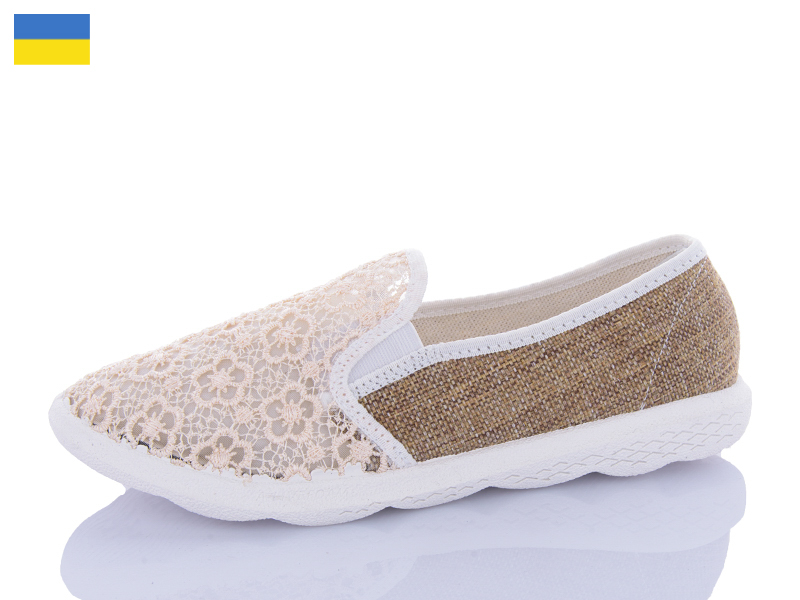 Слипоны Inblu (36-41) 203 сітка бежевий (лето)