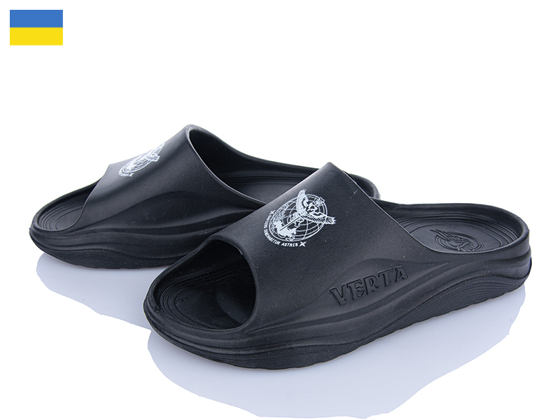 Шлепанцы Roks (41-46) Verta 1001G чорний (лето)