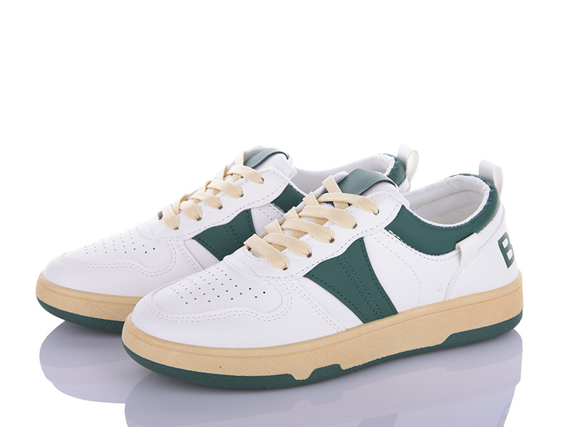Кроссовки VIOLETA (36-40) 199-1 white-green (деми)
