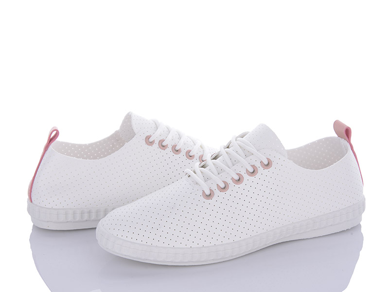 Кеды VIOLETA (36-41) 20-970 white-pink (лето)