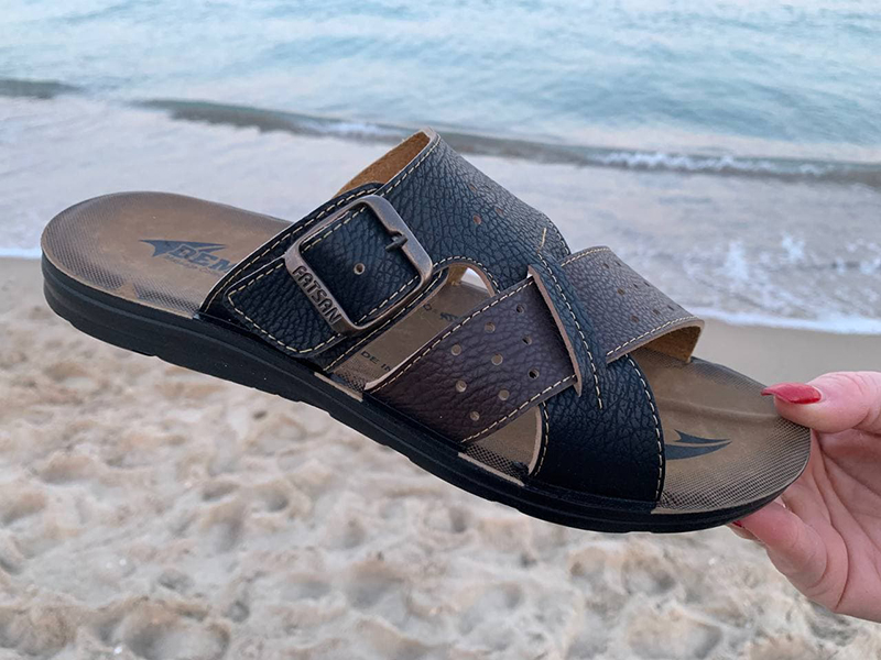 Шлепанцы DeMur (40-45) MKN6835 black-brown (лето)