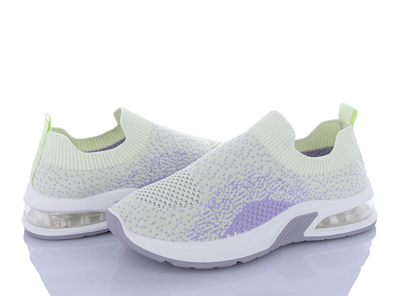 Кроссовки VIOLETA (36-41) 92-35 green-purple (лето)