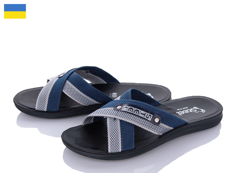 Шлепанцы Gurkem (41-45) TRK 007 grey-blue new (лето)