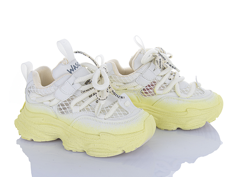 Кроссовки Clibee (31-37) D86609-1 white-yellow (деми)