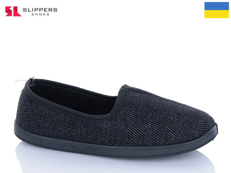 Тапочки Slipers (41-45) Гофра ялинка чорний (деми)