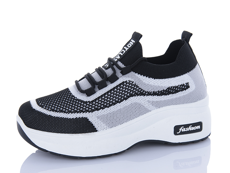 Кроссовки Шик-Шок (36-41) G2113 black-white (лето)