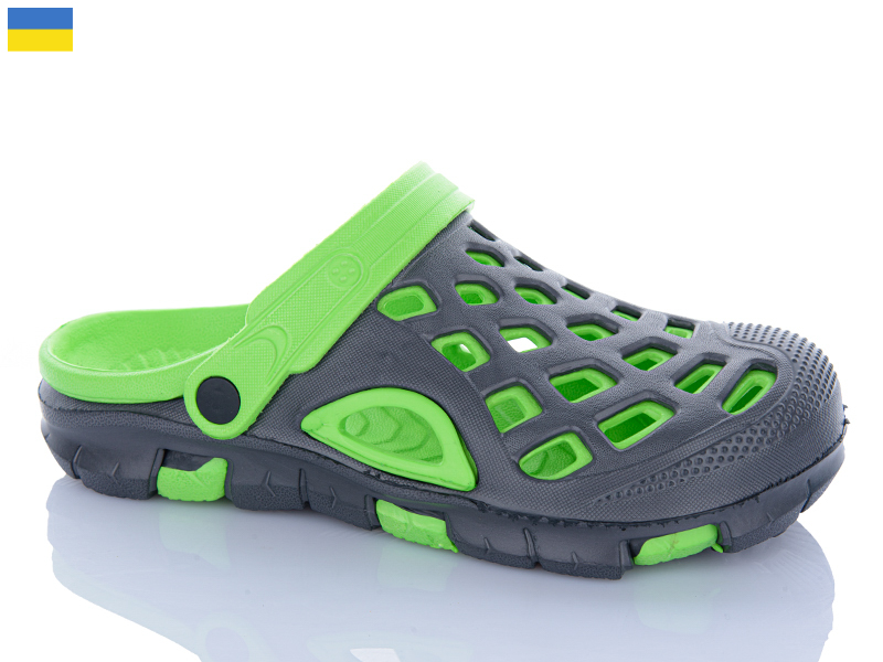 Кроксы Inblu (40-45) 308 сірий-салатовий (лето)