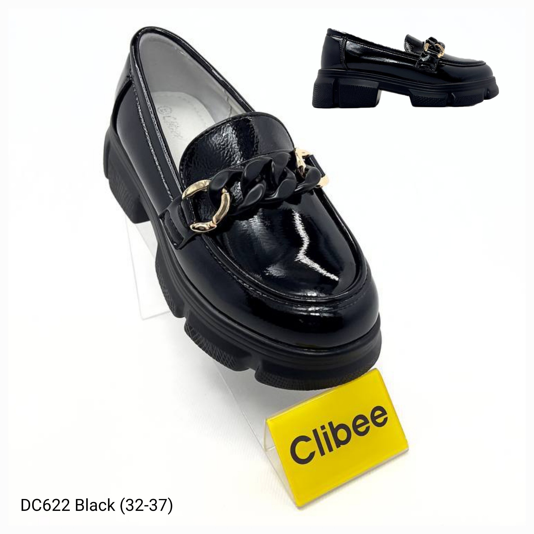 Туфли DvaClibee (32-37) Apa-DC622 black (лето)