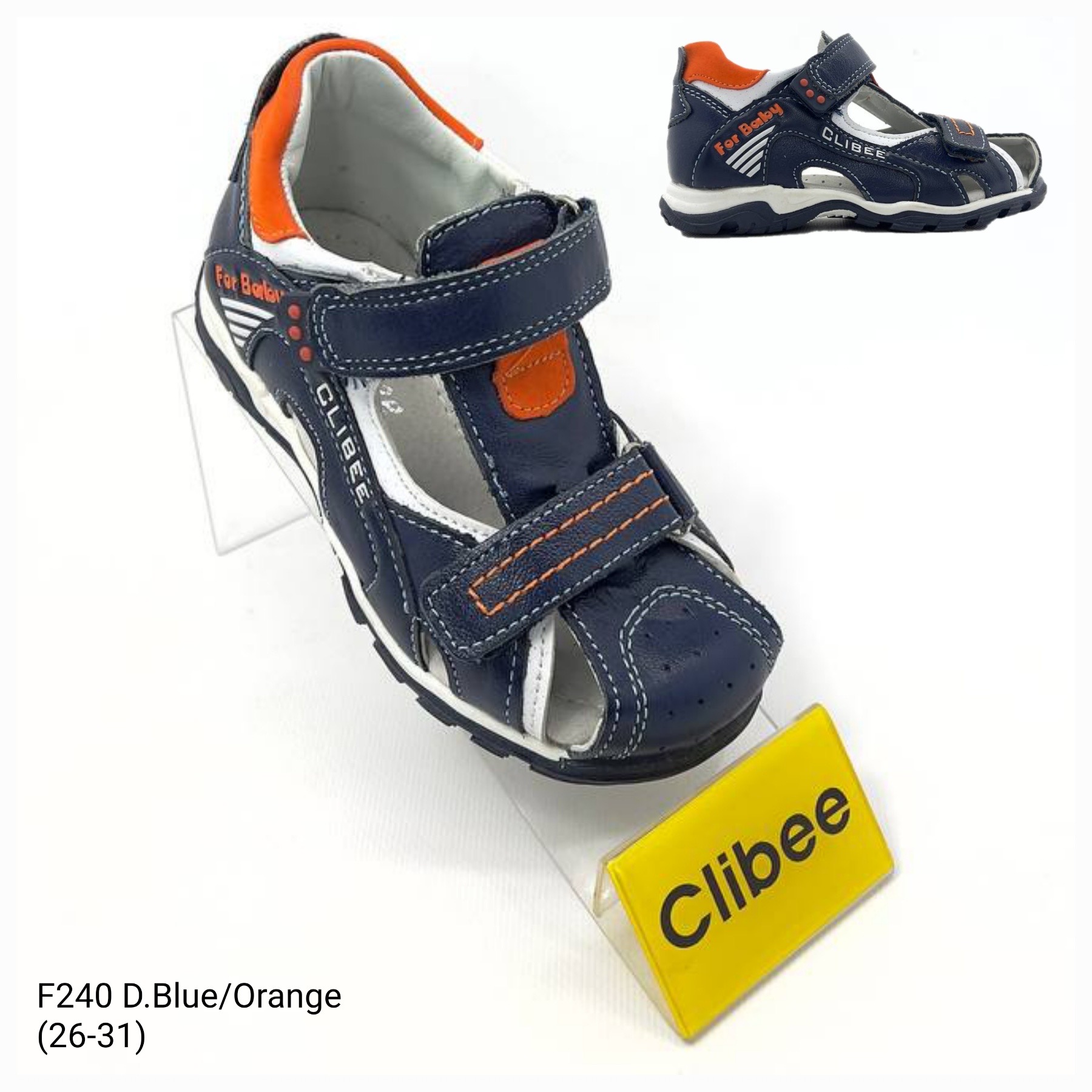 Босоножки DvaClibee (26-31) Apa-F240 d.blue-orange (лето)