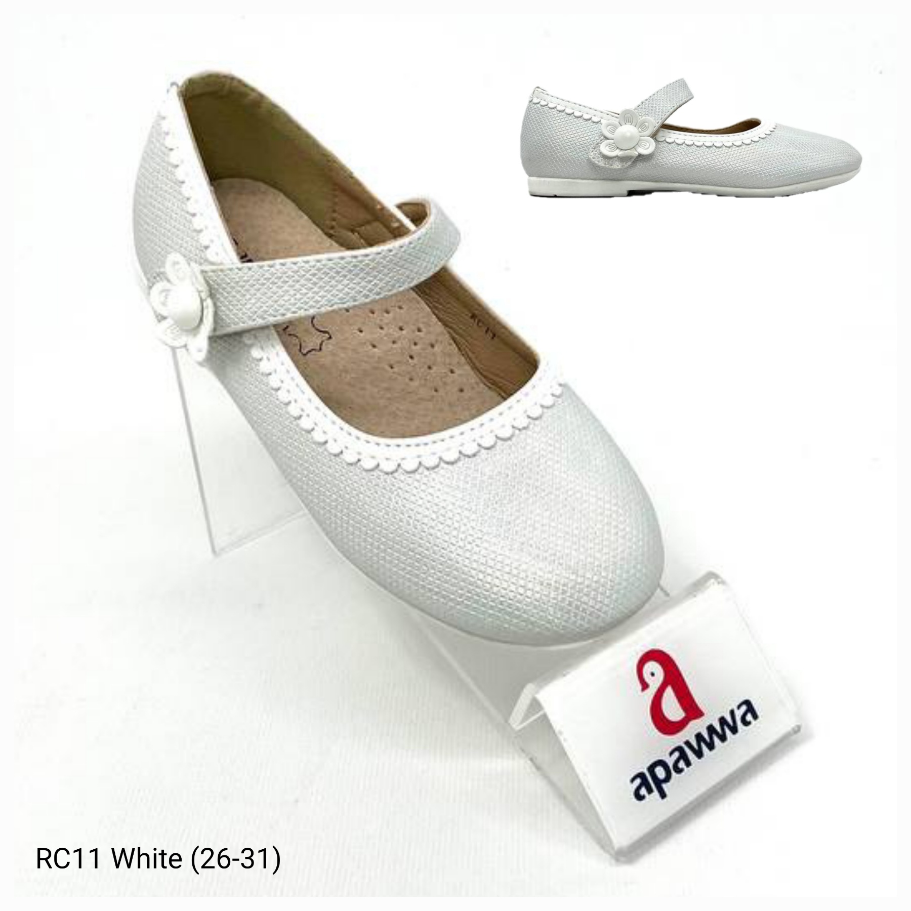 Туфли DvaClibee (26-31) Apa-RC11 white (лето)