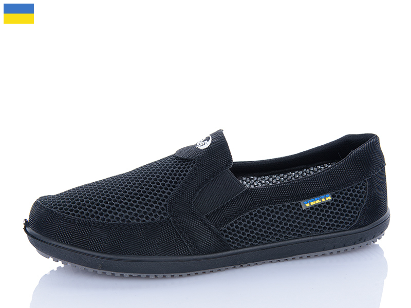 Слипоны M&L ALEX14 (41-45) AT11 чорний (лето)