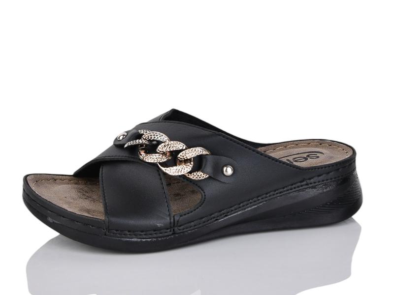 Шлепанцы Gurkem (36-41) 3001-10 black (лето)