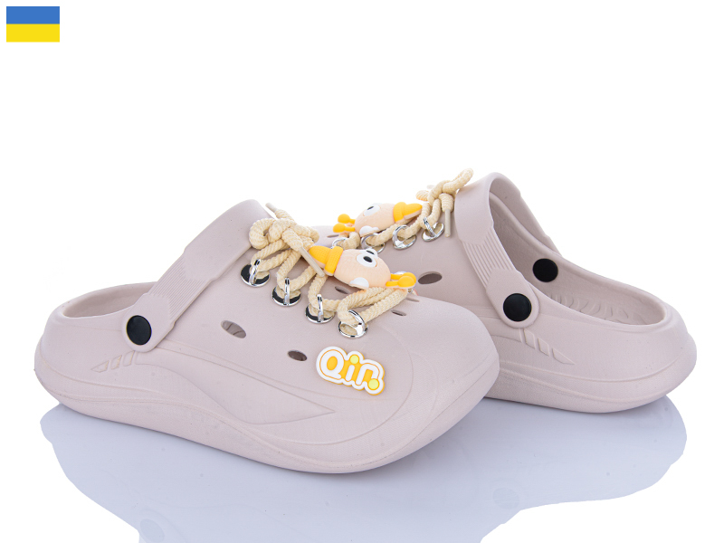 Кроксы Roks (36-40) 160 бежевий-жовтий шн. (лето)