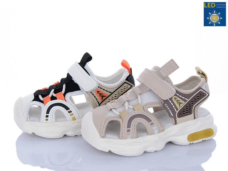 Босоножки Poni Kids (27-32) 2637-4B mix LED (лето)