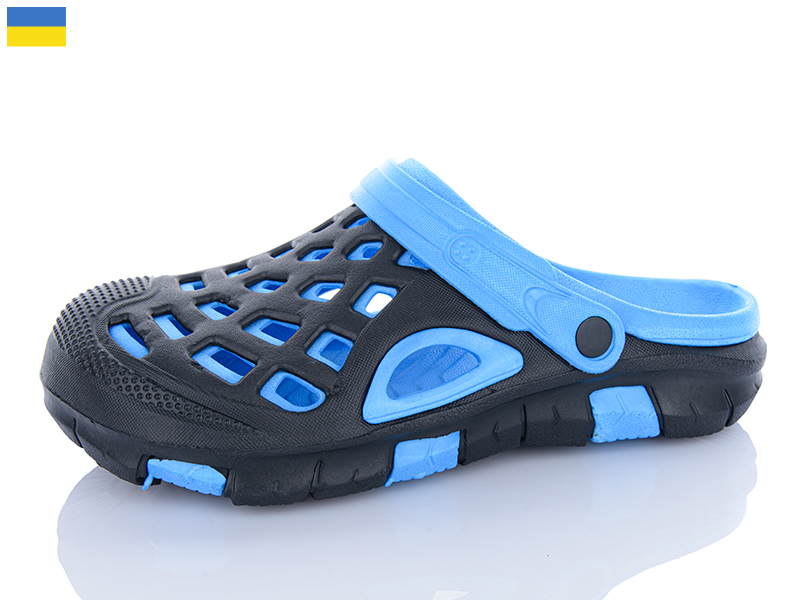 Кроксы Inblu (40-45) 308 чор-бірюзовий (лето)