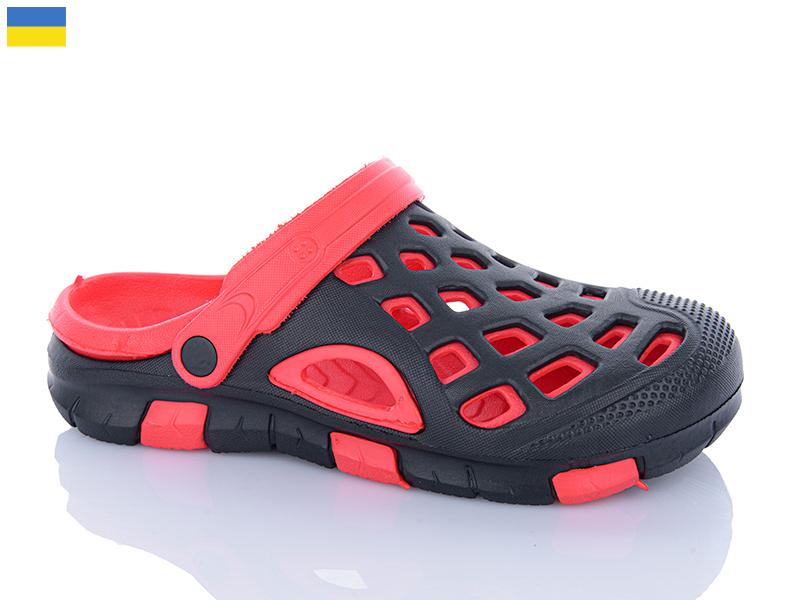 Кроксы Inblu (40-45) 308 чор-червоний (лето)