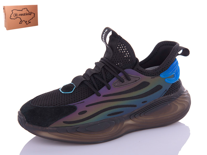 Кроссовки Restime (41-45) BML22598 black (лето)