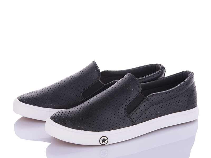 Слипоны VIOLETA (40-44) 192-7 black (лето)