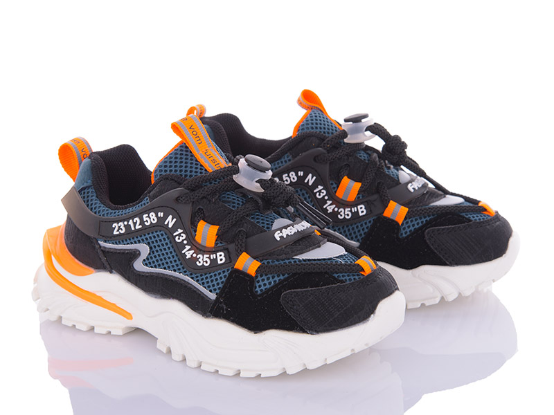 Кроссовки VIOLETA (26-31) G15-C2136 black-orange (деми)