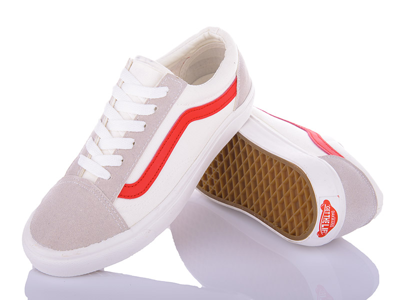 Кеды VIOLETA (35-40) S4-A801 white-red (деми)