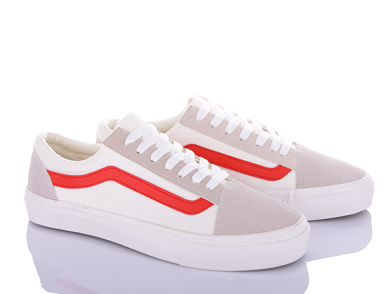Кеды VIOLETA (40-44) S5-A801 white-red (деми)