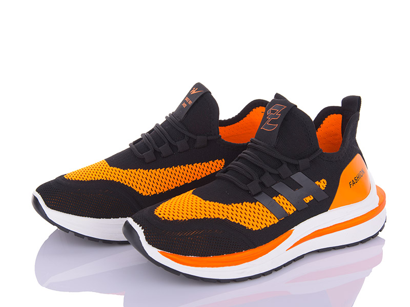 Кроссовки VIOLETA (39-44) S6-996 black-orange (лето)