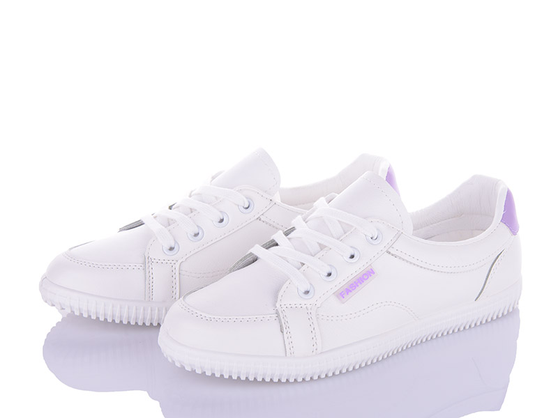 Кеды VIOLETA (35-40) G12-S202 white-purple (деми)