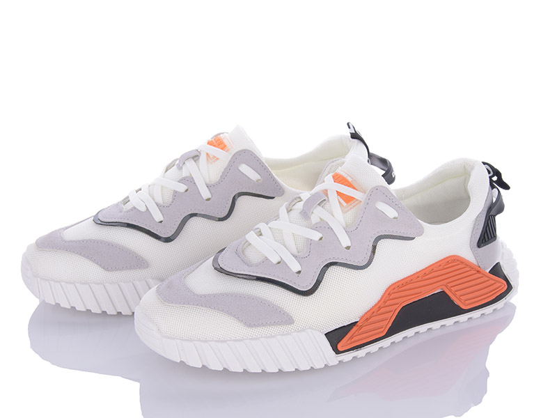 Кроссовки VIOLETA (39-44) S24-L1 white-orange (деми)