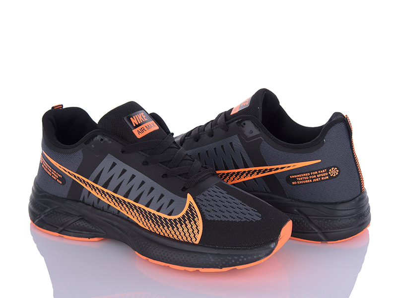 Кроссовки VIOLETA (40-44) MB05-H105 black-orange (лето)