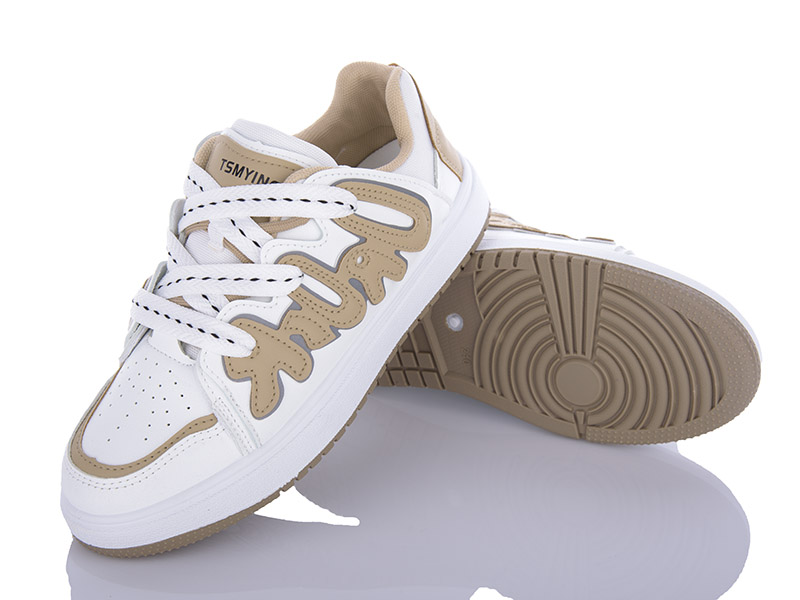 Кроссовки VIOLETA (36-40) Y148-K37 white-khaki (деми)