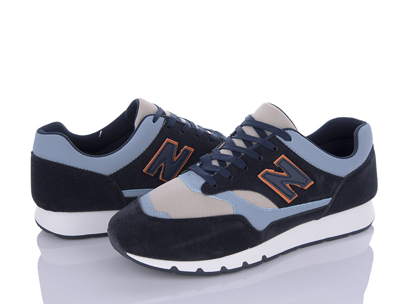 Кроссовки VIOLETA (40-45) 20-977 blue-orange (деми)