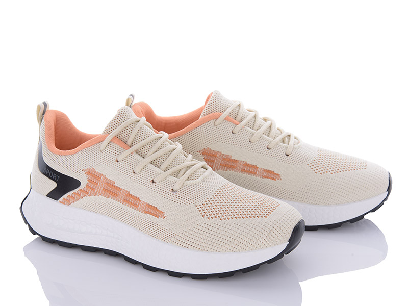 Кроссовки VIOLETA (36-41) 143-28 beige-orange (деми)
